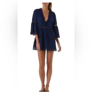 Melissa Odabash navy eyelet cover up size M